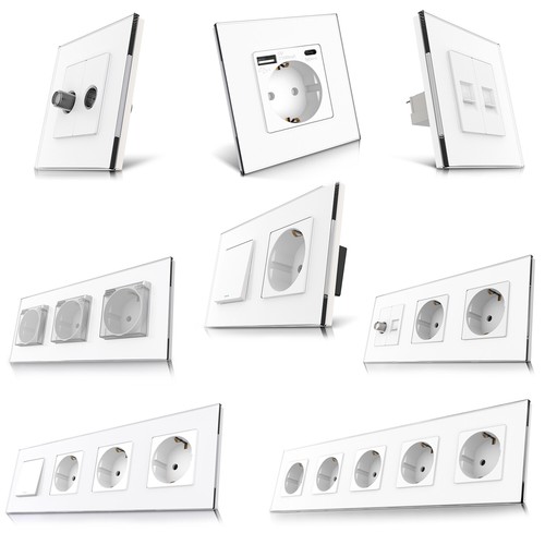 Glas steckdose schalter - steckdose, &